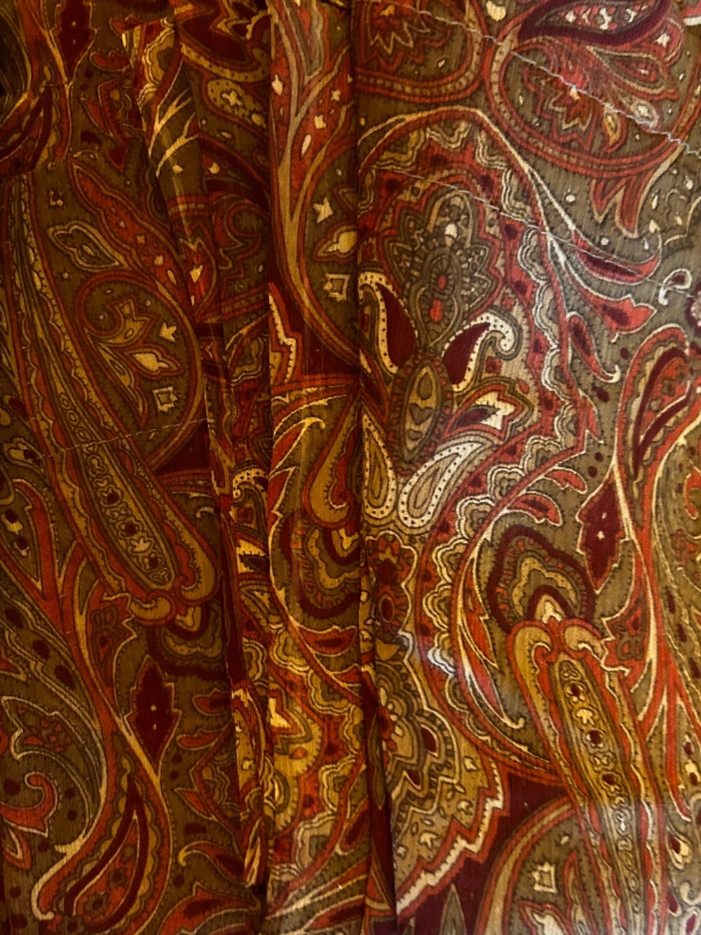 3 panels curtain sheers paisley in warm shades, classic, drapery, bohemian